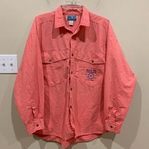 Vintage XL Bugle Boy Salmon Pink Button Down